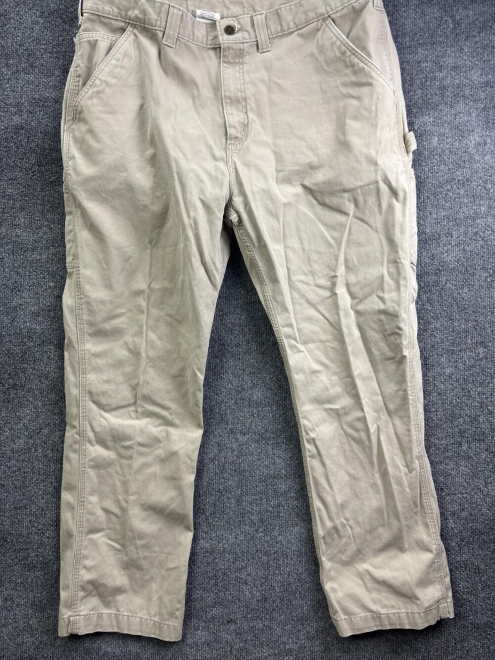 Carhartt Pants Mens 42x32 Beige Relaxed Fit Canvas Work Carpenter B324 FDK